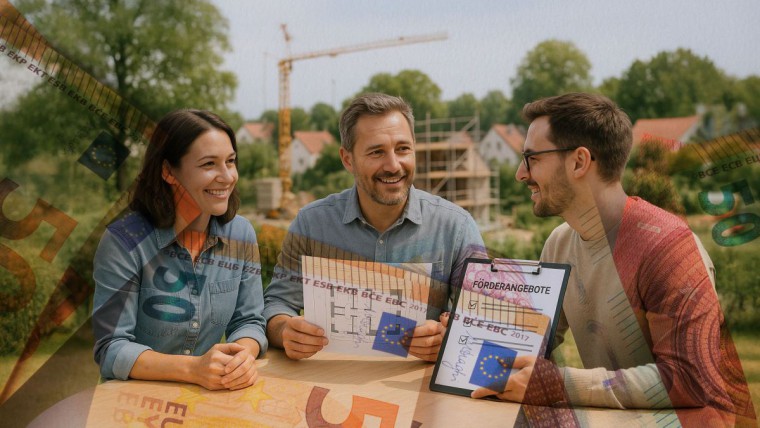 Beratungssituaion vor Baustelle 